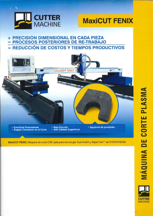 Máquina de corte PLASMA - Maxi CUT FENIX alta definición.
